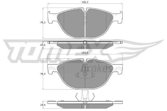 Obrázok Sada brzdových platničiek kotúčovej brzdy TOMEX Brakes  TX1666